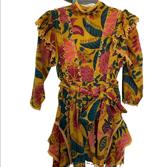 NWT FARM Rio Cotton Ruffle Mini Dress Size S - Picture 7 of 15